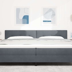 Tête de lit LED avec bandes LED Gris 200 cm Velours 632430632430