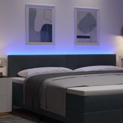 Tête de lit LED avec bandes LED Gris 200 cm Velours 632430632430