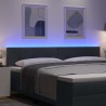 Tête de lit LED avec bandes LED Gris 200 cm Velours 632430632430