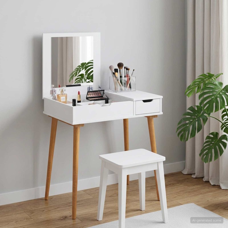 Table de Toilette FAUSKE Blanc 76 x 50 x 78 cm 632434632434