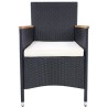 Chaises de jardin lot de 2 avec coussins Résine tressée Noir 632438632438