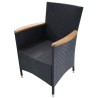 Chaises de jardin lot de 2 avec coussins Résine tressée Noir 632438632438