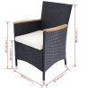 Chaises de jardin lot de 2 avec coussins Résine tressée Noir 632438632438