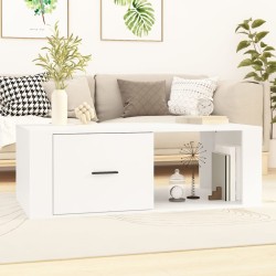Table basse Blanc 100x50,5x35 cm Bois d'ingénierie 632442632442