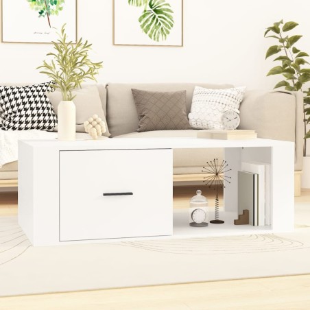 Table basse Blanc 100x50,5x35 cm Bois d'ingénierie 632442632442