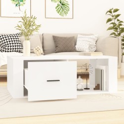 Table basse Blanc 100x50,5x35 cm Bois d'ingénierie 632442632442