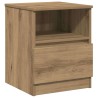 Table de chevet chêne artisanal 40x40x50 cm bois d’ingénierie 632445632445
