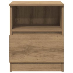 Table de chevet chêne artisanal 40x40x50 cm bois d’ingénierie 632445632445