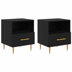 Table de chevet 2 pcs Noir 40 x 35 x 47,5 cm Bois d'ingénierie 632446632446