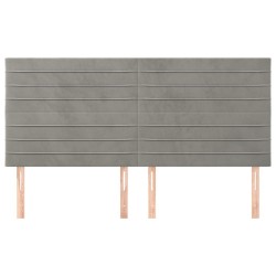 Tête de lit Gris clair 160x5x118/128 cm Velours 632449632449