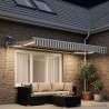Auvent rétractable électrique Gris clair et blanc 3 x 2,5 m 632451632451