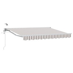 Auvent rétractable électrique Gris clair et blanc 3 x 2,5 m 632451632451