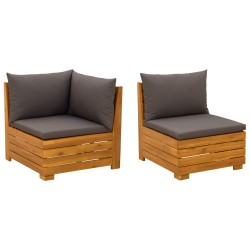 Ensemble de salon de jardin 2 Pièce Marron Bois d'Acacia Massif 632454632454