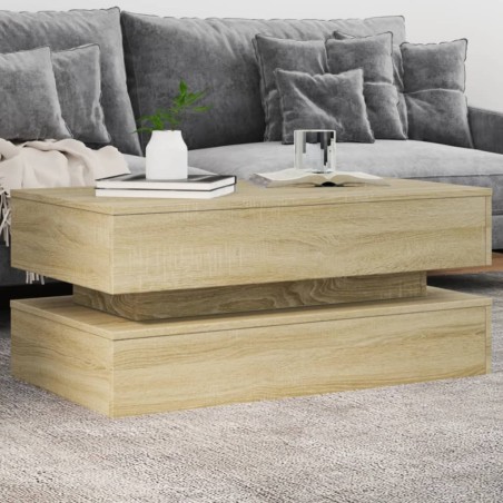 Table basse avec lumières LED chêne sonoma 90x50x40 cm 632477632477