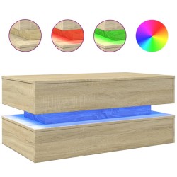 Table basse avec lumières LED chêne sonoma 90x50x40 cm 632477632477
