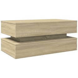 Table basse avec lumières LED chêne sonoma 90x50x40 cm 632477632477