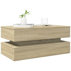 Table basse avec lumières LED chêne sonoma 90x50x40 cm 632477632477