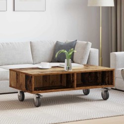 Table d'appoint avec roues Bois ancien 90 x 50 x 30 cm 632497632497