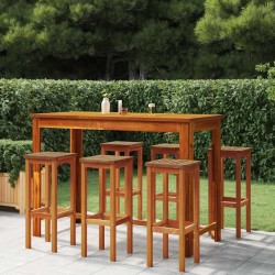 Ensemble de bar de jardin 7 pcs bois d'acacia solide 632499632499