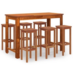Ensemble de bar de jardin 7 pcs bois d'acacia solide 632499632499