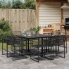 Ensemble à manger de jardin 9 pcs Noir Résine tressée 632500632500
