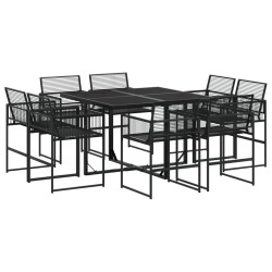 Ensemble à manger de jardin 9 pcs Noir Résine tressée 632500632500