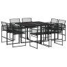 Ensemble à manger de jardin 9 pcs Noir Résine tressée 632500632500