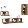 Meuble TV mural 4 pcs Bois Ancien Bois d'ingénierie 632501632501