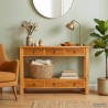 Table console Naturel 115 x 32 x 76 cm Bois de Mahogany Massif 632512632512