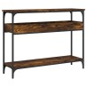 Table console avec étagère chêne fumé 100x29x75 cm 632532632532