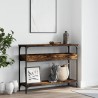 Table console avec étagère chêne fumé 100x29x75 cm 632532632532