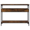Table console avec étagère chêne fumé 100x29x75 cm 632532632532