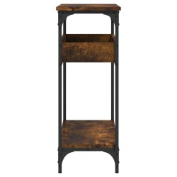 Table console avec étagère chêne fumé 100x29x75 cm 632532632532