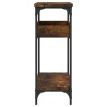 Table console avec étagère chêne fumé 100x29x75 cm 632532632532