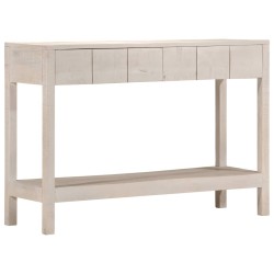Table console blanc 110x35x75 cm bois de manguier solide 632533632533