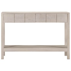 Table console blanc 110x35x75 cm bois de manguier solide 632533632533