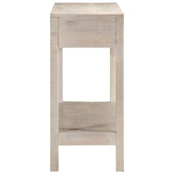 Table console blanc 110x35x75 cm bois de manguier solide 632533632533