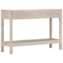 Table console blanc 110x35x75 cm bois de manguier solide 632533632533