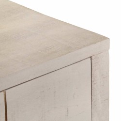 Table console blanc 110x35x75 cm bois de manguier solide 632533632533