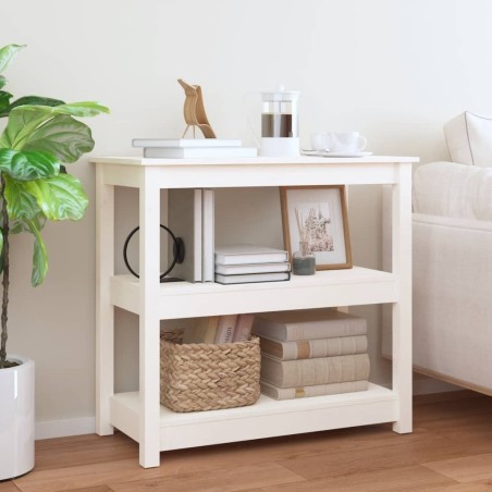 Table console Blanc 80x40x74 cm Bois massif de pin 632534632534