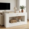 Table console Blanc Brillant 155 x 29 x 74 cm Bois d’ingénierie 632536632536