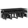 Ensemble à manger de jardin 13 pcs coussins noir résine tressée 632538632538