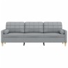 Canapé 3 places avec oreillers gris clair 210 cm tissu 632546632546