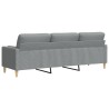 Canapé 3 places avec oreillers gris clair 210 cm tissu 632546632546