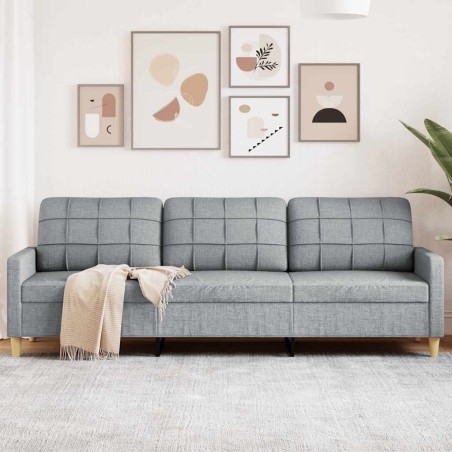Canapé à 3 places Gris clair 210 cm Tissu 632548632548