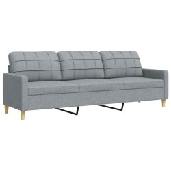 Canapé à 3 places Gris clair 210 cm Tissu 632548632548