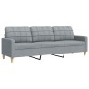 Canapé à 3 places Gris clair 210 cm Tissu 632548632548