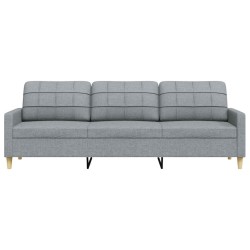 Canapé à 3 places Gris clair 210 cm Tissu 632548632548