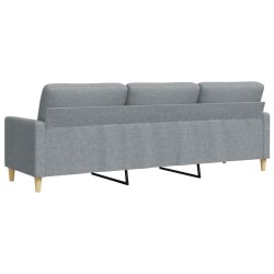Canapé à 3 places Gris clair 210 cm Tissu 632548632548