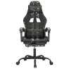 Chaise de jeu pivotante repose-pied Noir camouflage Similicuir 632550632550